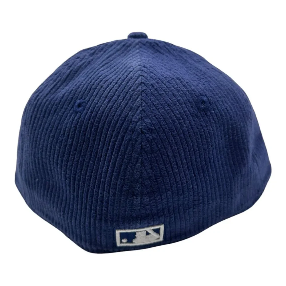 New Era 59Fifty Kansas City Royals Hat Cap Size 7 1/8 Blue Corduroy MLB Baseball